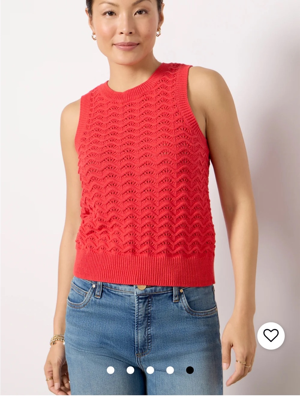 Evereve Kendall Red Knit Tank Sleeveless Sweater